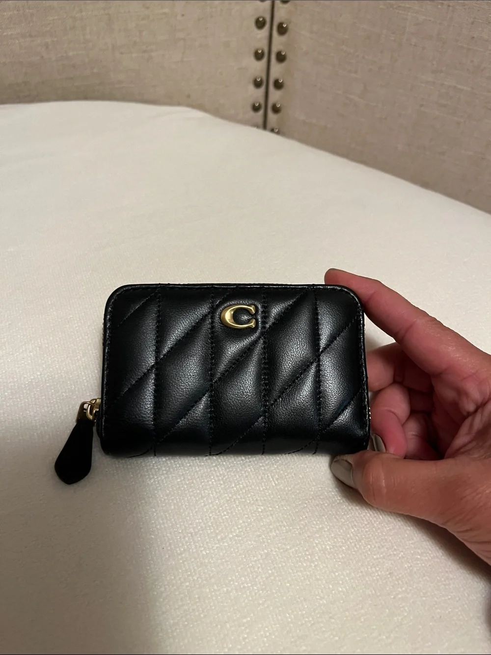 Coach quilted black leather zip wallet small - Picture 8 of 8